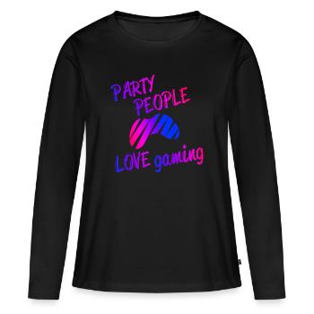 Party Gaming Gamer gay Videogames Lustig Geschenk - Frauen Premium Bio Langarmshirt - Schwarz - Vorne - Julia (174cm)