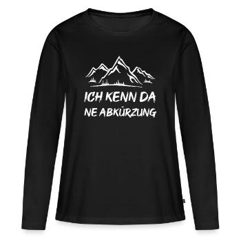 ich kenn da ne Abkürzung - Frauen Premium Bio Langarmshirt - Schwarz - Vorne - Julia (174cm)