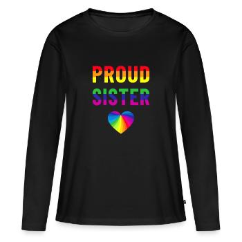 Proud Sister lgbtq pride month 2023 pride Rainbow - Frauen Premium Bio Langarmshirt - Schwarz - Vorne - Julia (174cm)