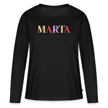 Name Spanierin Marta - Frauen Premium Bio Langarmshirt - Schwarz - Vorne - Julia (174cm)