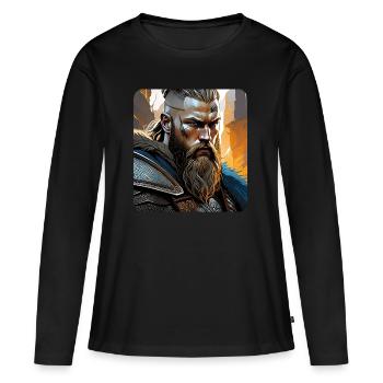 Proud Viking Warrior Germanic - Women's Premium Organic Long Sleeve Shirt - black - Front - Julia (174cm)