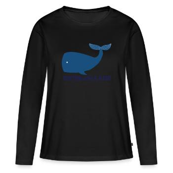Whale Everything Whale Be Alright - T-shirt manches longues Premium bio Femme - noir - Devant - Julia (174cm)