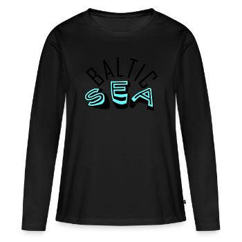 Mer Baltique 1 - T-shirt manches longues Premium bio Femme - noir - Devant - Julia (174cm)