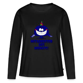 Employé du mois - T-shirt manches longues Premium bio Femme - noir - Devant - Julia (174cm)