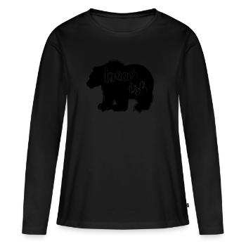Bourse baissière Tableaux boursiers Marché du thé - T-shirt manches longues Premium bio Femme - noir - Devant - Julia (174cm)