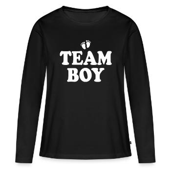 Team boy - T-shirt manches longues Premium bio Femme - noir - Devant - Julia (174cm)