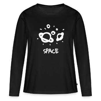 ESPACE Planet Stars Universe Galaxy Design - T-shirt manches longues Premium bio Femme - noir - Devant - Julia (174cm)
