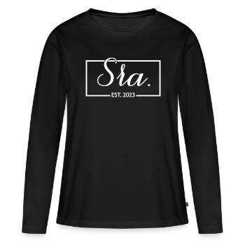 2023 Douche nuptiale de mariage de mariage 2023 - T-shirt manches longues Premium bio Femme - noir - Devant - Julia (174cm)