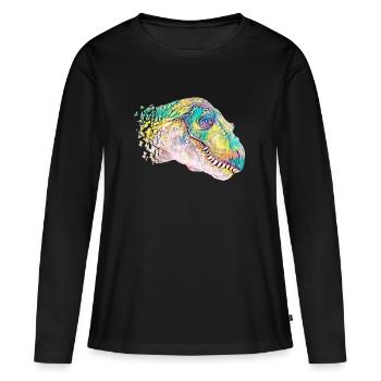 T-Rex - T-shirt manches longues Premium bio Femme - noir - Devant - Julia (174cm)