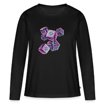 cube - Women's Premium Organic Long Sleeve Shirt - black - Front - Julia (174cm)