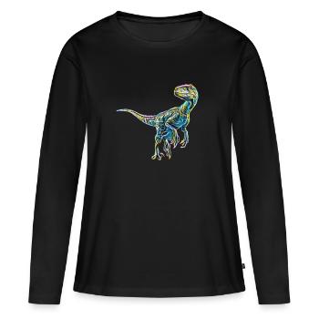 Velociraptor - T-shirt manches longues Premium bio Femme - noir - Devant - Julia (174cm)