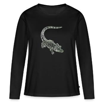 Alligator - T-shirt manches longues Premium bio Femme - noir - Devant - Julia (174cm)