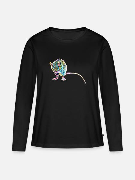 Ratte - Frauen Premium Bio Langarmshirt - Schwarz