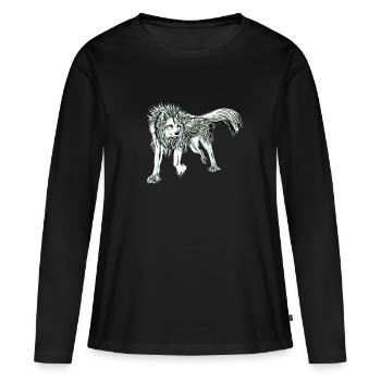 Werwolf - Frauen Premium Bio Langarmshirt - Schwarz - Vorne - Julia (174cm)