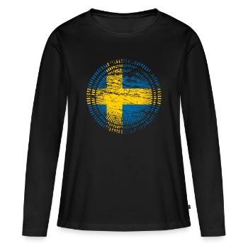 Schweden - Frauen Premium Bio Langarmshirt - Schwarz - Vorne - Julia (174cm)