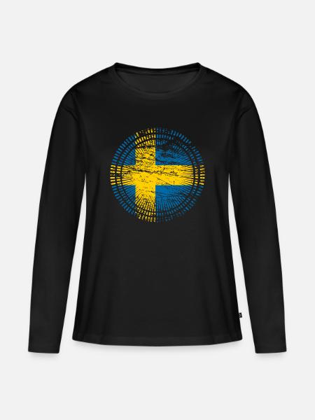 Schweden - Frauen Premium Bio Langarmshirt - Schwarz