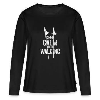 Nordic Walking T-Shirt - T-shirt manches longues Premium bio Femme - noir - Devant - Julia (174cm)