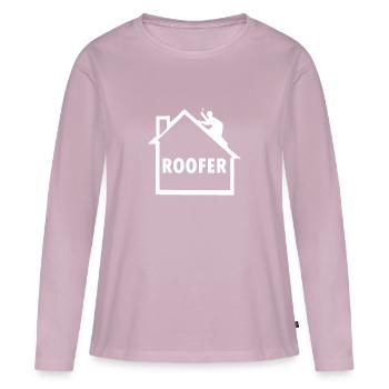 Couvreurs - T-shirt manches longues Premium bio Femme - rose poudré - Devant - Julia (174cm)