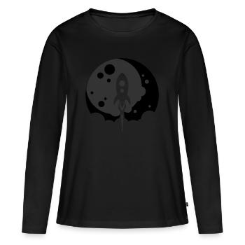 Rocket to the Moon - Noir - T-shirt manches longues Premium bio Femme - noir - Devant - Julia (174cm)