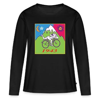 Albert Hofmann LSD 1943 Redesign - T-shirt manches longues Premium bio Femme - noir - Devant - Julia (174cm)