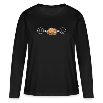Fromage de foie Semmel Leberkas Fromages à la viande - T-shirt manches longues Premium bio Femme - noir - Devant - Julia (174cm)
