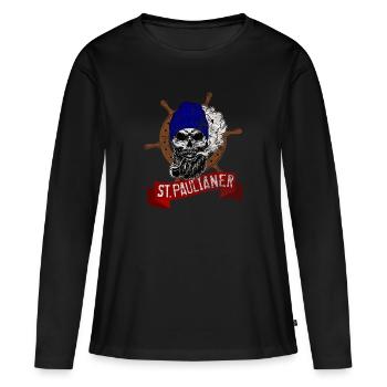 st paulianer st pauli design - T-shirt manches longues Premium bio Femme - noir - Devant - Julia (174cm)