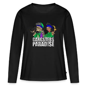 Gangsters Paradise - T-shirt manches longues Premium bio Femme - noir - Devant - Julia (174cm)