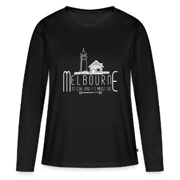 Melbourne Australie Citation - T-shirt manches longues Premium bio Femme - noir - Devant - Julia (174cm)