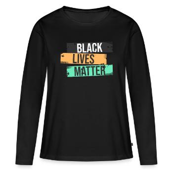 Black Lives Matter - T-shirt manches longues Premium bio Femme - noir - Devant - Julia (174cm)
