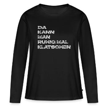 Klatschen - Frauen Premium Bio Langarmshirt - Schwarz - Vorne - Julia (174cm)