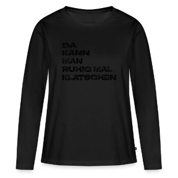 Klatschen - Frauen Premium Bio Langarmshirt - Schwarz - Vorne - Julia (174cm)