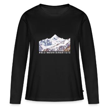 Kitzsteinhorn | Gletscher | Zell am See Kaprun - Frauen Premium Bio Langarmshirt - Schwarz - Vorne - Julia (174cm)