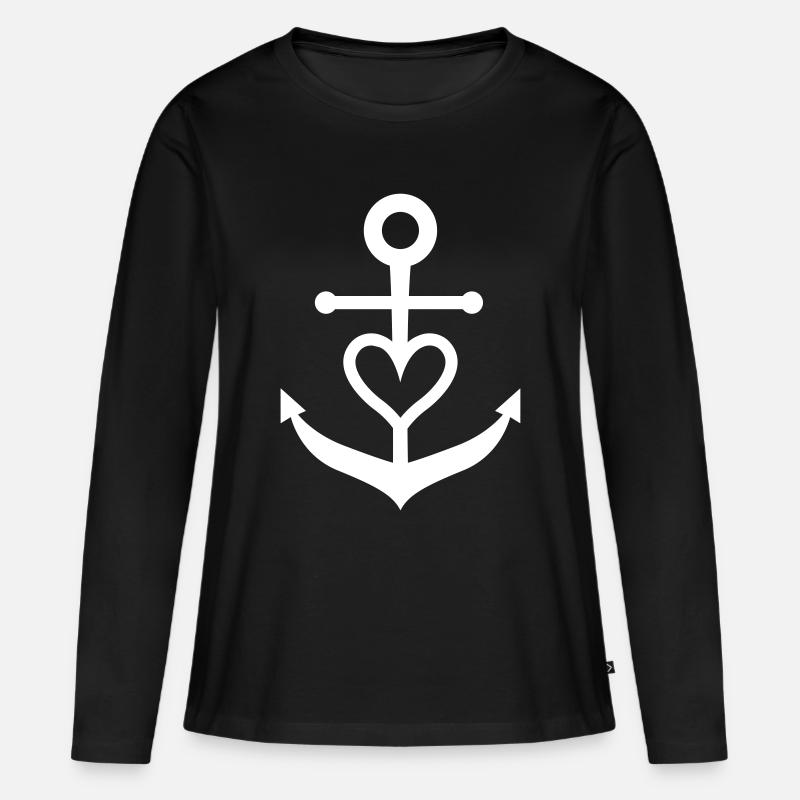 Glaube Liebe Hoffnung - Frauen Premium Bio Langarmshirt - Schwarz