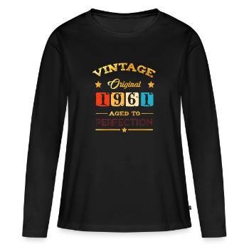 Genuine Vintage Parts 1961 - Women's Premium Organic Long Sleeve Shirt - black - Front - Julia (174cm)