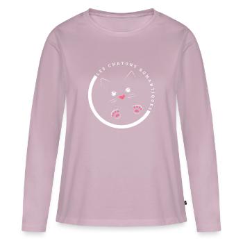 ROMANTISCHE KNITCHES - Frauen Premium Bio Langarmshirt - Altrosa - Vorne - Julia (174cm)
