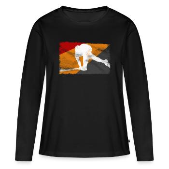 Field Hockey Player Gift - Women's Premium Organic Long Sleeve Shirt - black - Front - Julia (174cm)