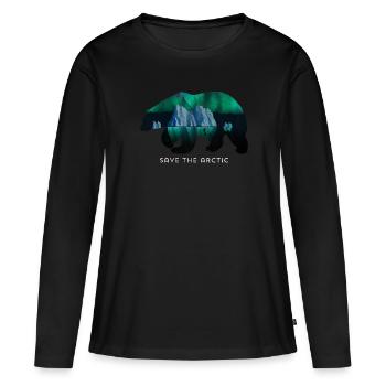 Save the Arctic - Women's Premium Organic Long Sleeve Shirt - black - Front - Julia (174cm)