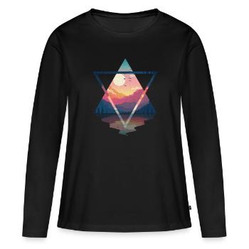 Explorez le sommet - T-shirt manches longues Premium bio Femme - noir - Devant - Julia (174cm)