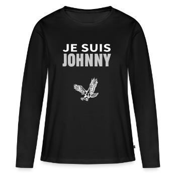 Je suis Johnny aigle - T-shirt manches longues Premium bio Femme - noir - Devant - Julia (174cm)