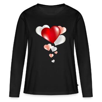 pot-pourri ballon lumineux du cœur - T-shirt manches longues Premium bio Femme - noir - Devant - Julia (174cm)