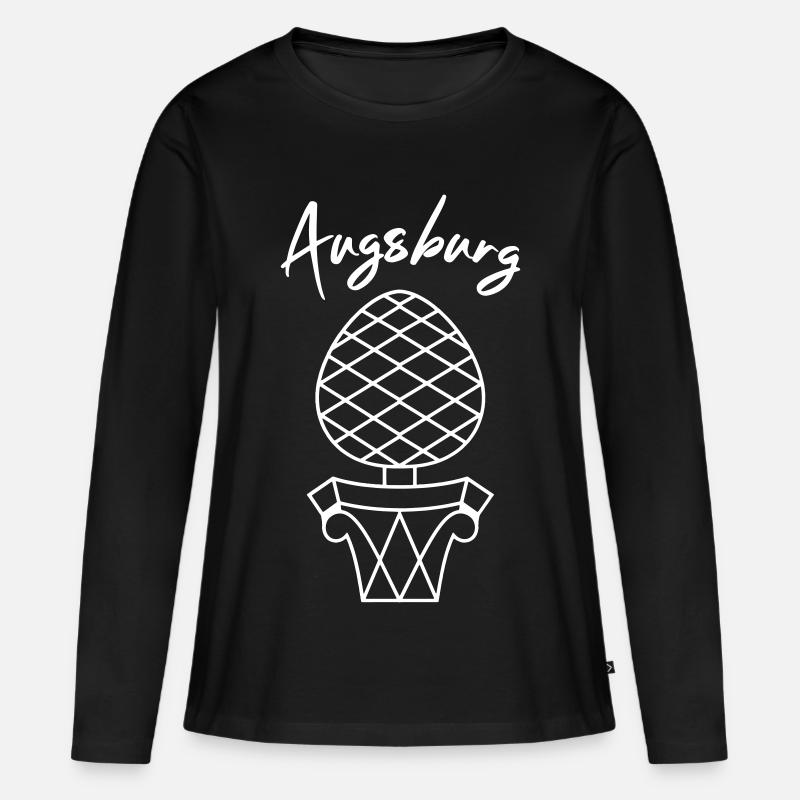 Augsburg | Designfarbe einstellbar - Frauen Premium Bio Langarmshirt - Schwarz