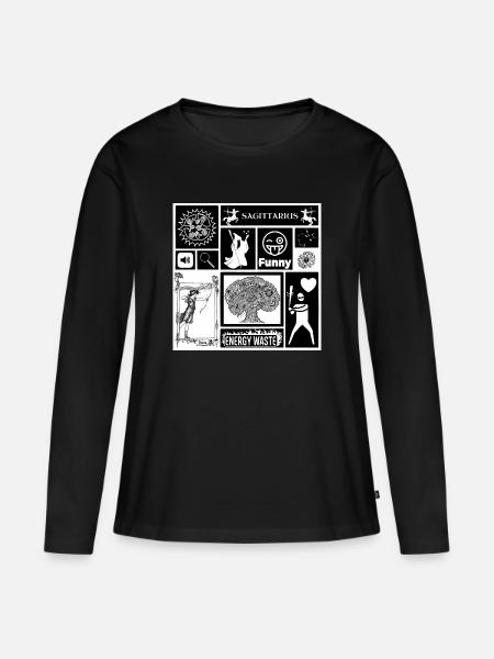 SCHÜTZE - Frauen Premium Bio Langarmshirt - Schwarz