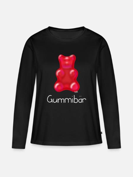 Gummibär - Frauen Premium Bio Langarmshirt - Schwarz