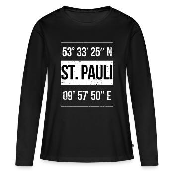 Coordonnées St. Pauli Hamburg - T-shirt manches longues Premium bio Femme - noir - Devant - Julia (174cm)