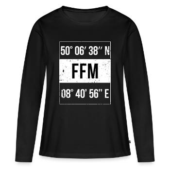 FFM coordinates Frankfurt am Main - Women's Premium Organic Long Sleeve Shirt - black - Front - Julia (174cm)