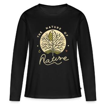 Suivez la nature de la nature - T-shirt manches longues Premium bio Femme - noir - Devant - Julia (174cm)