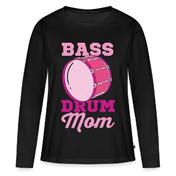 Maman grosse caisse - T-shirt manches longues Premium bio Femme - noir - Devant - Julia (174cm)