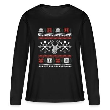 Retro Christmas Pattern - Women's Premium Organic Long Sleeve Shirt - black - Front - Julia (174cm)