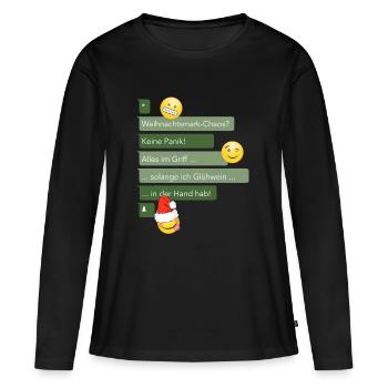 Weihnachtschaos im Griff - Frauen Premium Bio Langarmshirt - Schwarz - Vorne - Julia (174cm)