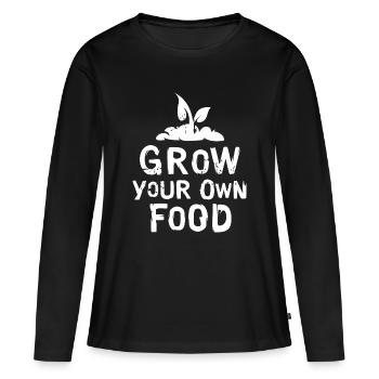 Jardinier et amour des plantes - cultivez votre propre nourriture - T-shirt manches longues Premium bio Femme - noir - Devant - Julia (174cm)